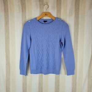 Talbots Petites Lambswool Blend‎ Pullover Sweater Pastel Blue Size Large Petite